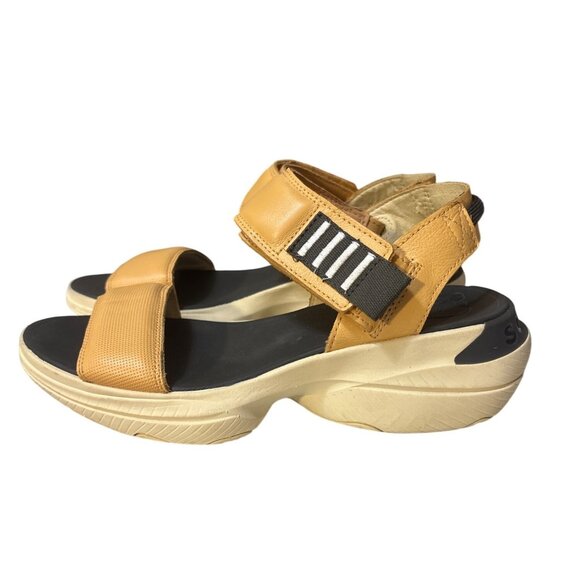 Sorel Womens Platform Sandals Size 8.5 Summer Open-Toe Design Leather & Textile - Picture 1 of 7